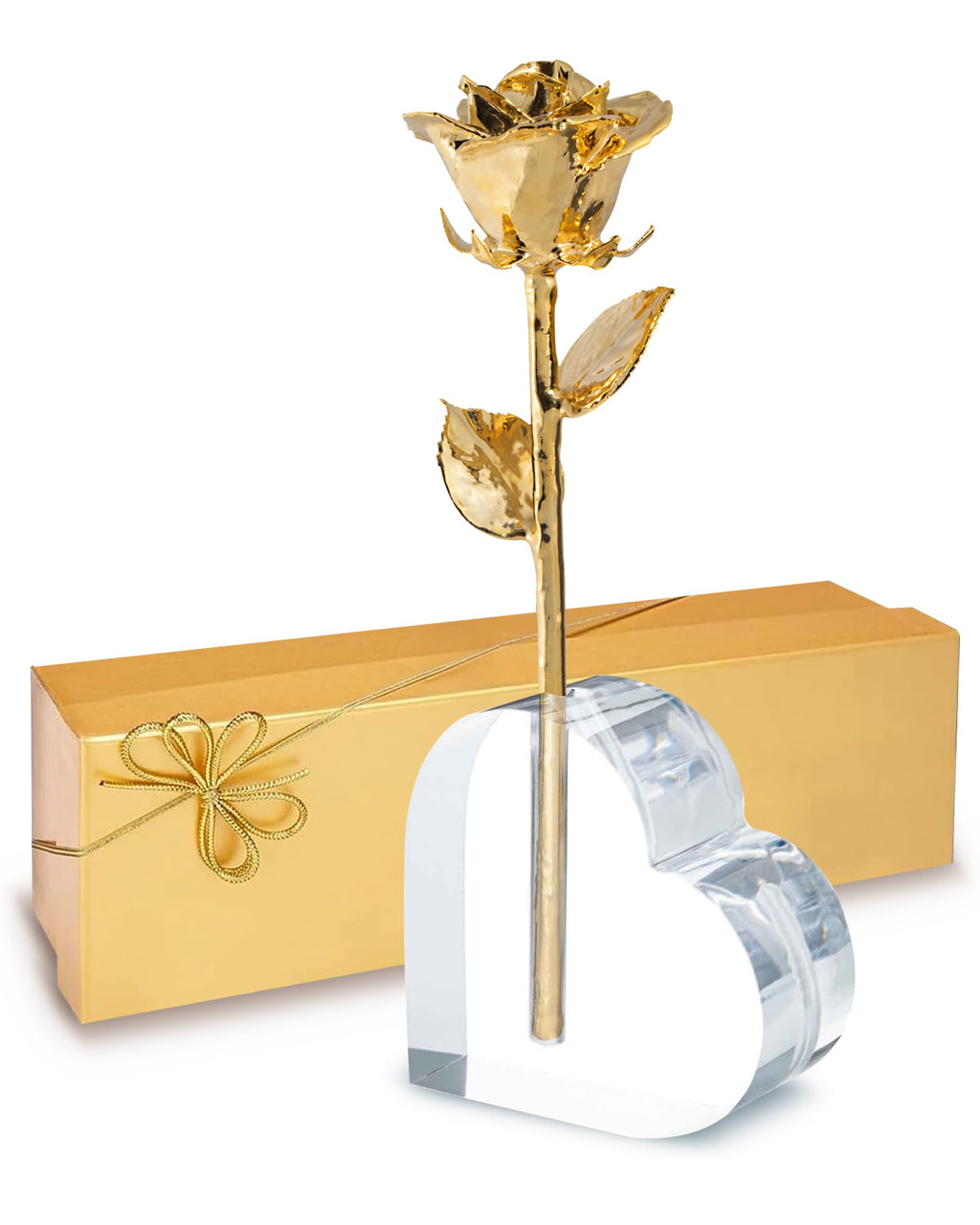 Forever Rose Real 24K Gold Rose, Genuine, One of A Kind Hand Dipped in 24K Gold, Everlasting & Beautiful, Romantic Gifts for Women and Men