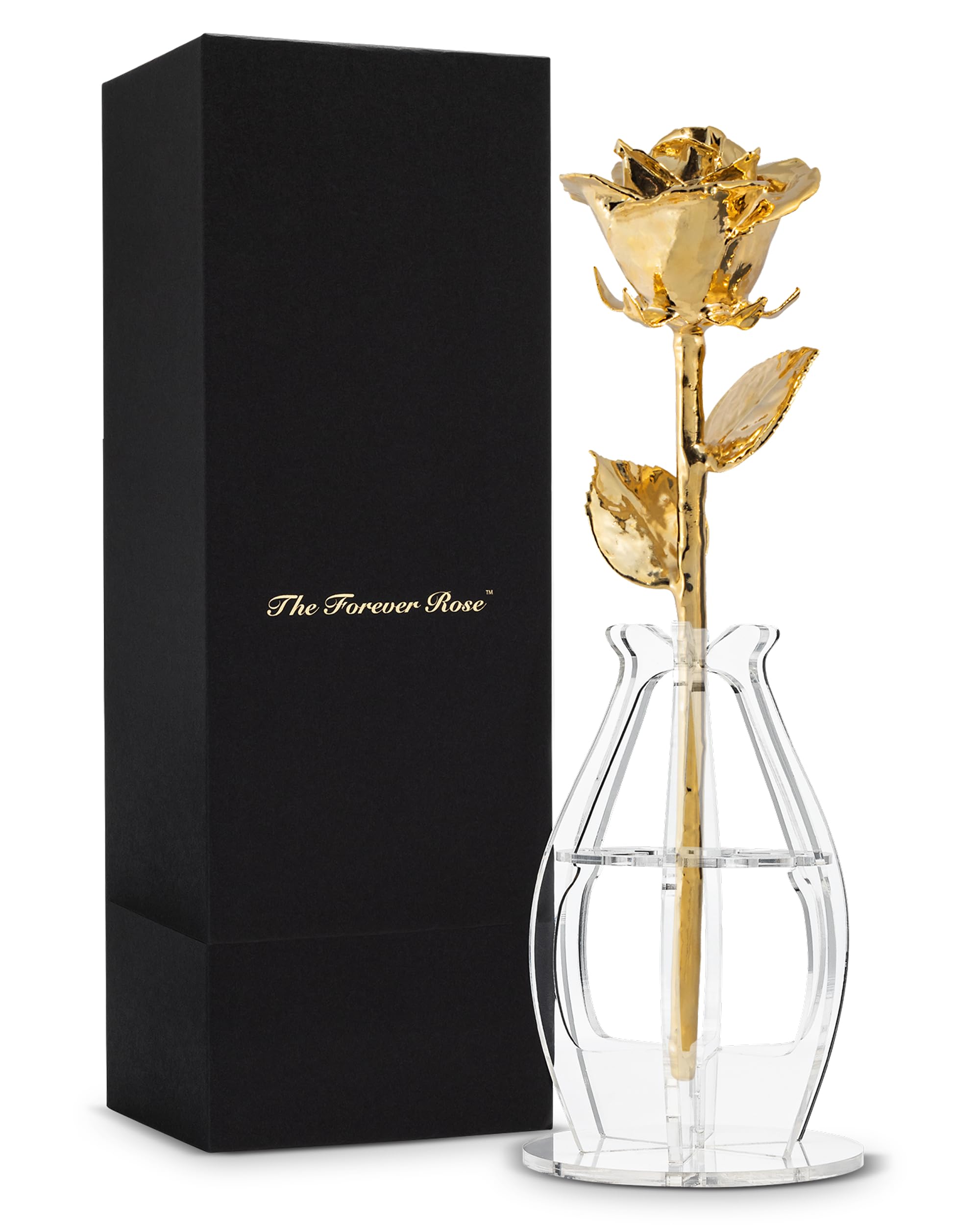 Forever Rose Real 24K Gold Rose, Genuine, One of A Kind Hand Dipped in 24K Gold, Everlasting & Beautiful, Romantic Gifts for Women and Men